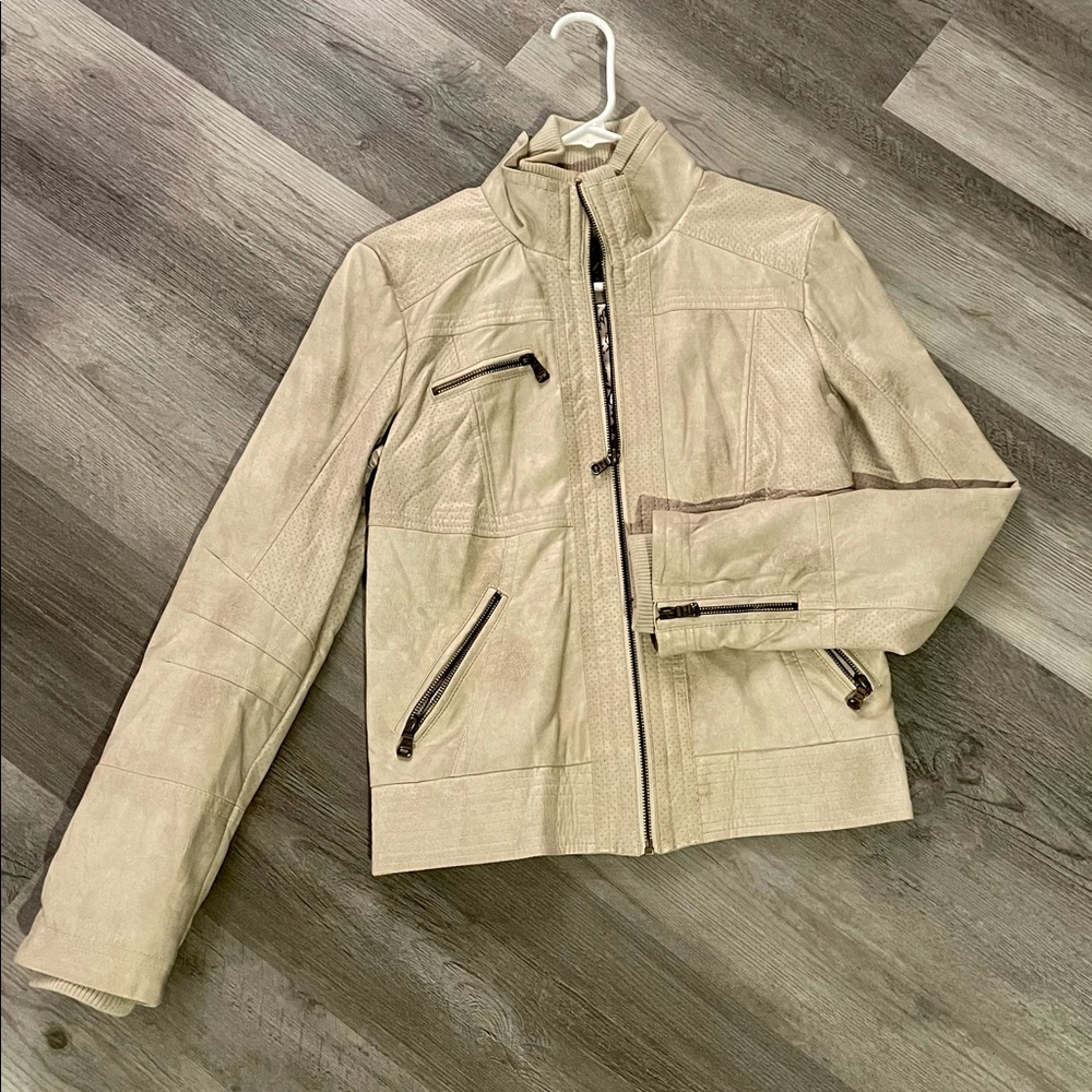 Woman’s Faux Leather Bomber Jacket